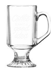 10 oz. glass footed mug